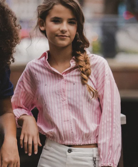 LOOXS 10sixteen Blouse Cropped Stripe