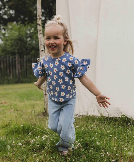 LOOXS Little T-shirt Bloemenprint Ruffle