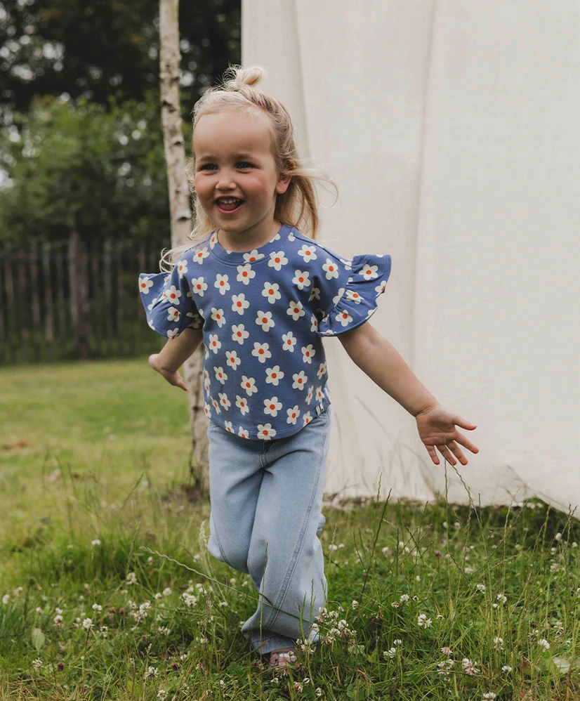 LOOXS Little T-shirt Bloemenprint Ruffle
