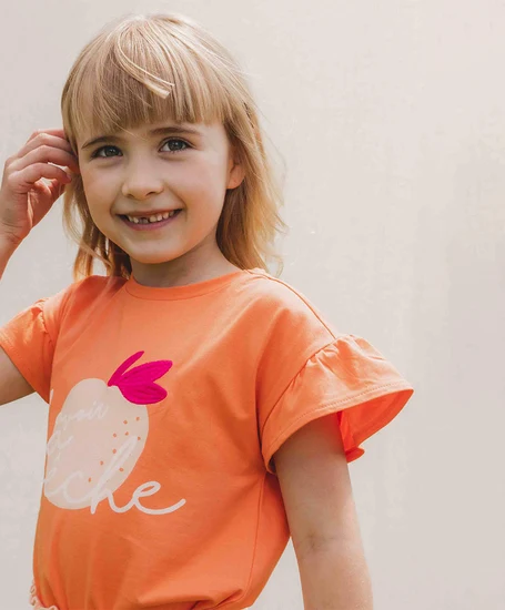 LOOXS Little T-shirt Ruffled La Pêche