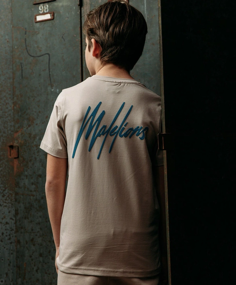 Malelions Junior T-shirt Striped Signature