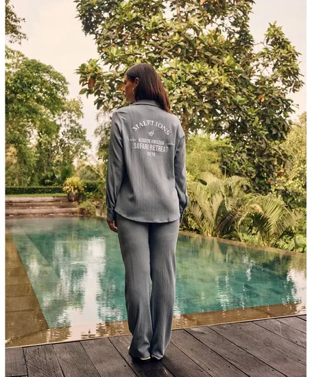 Malelions Women Broek Seersucker Loose Fit