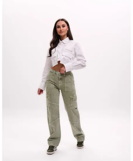 Malelions Women Cargo Jeans Straight Leg
