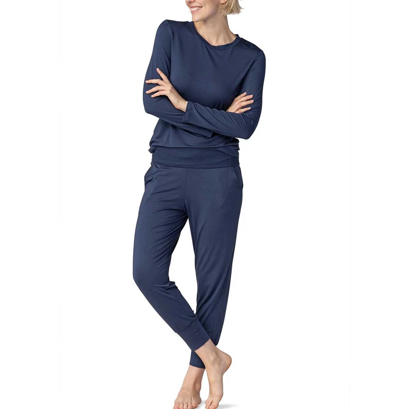 Mey Pyjamashirt Sleepy & Easy Donkerblauw