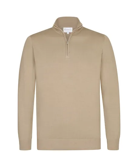 Michaelis Half Zip Trui Effen