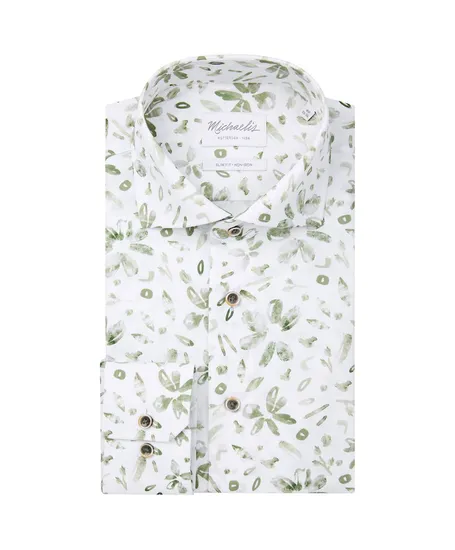 Michaelis Overhemd Allover Print Slim Fit