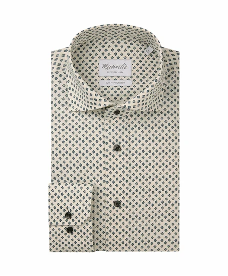 Michaelis Overhemd Allover Print Slim Fit
