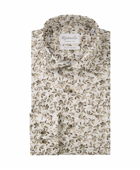 Michaelis Overhemd Allover Print Slim Fit
