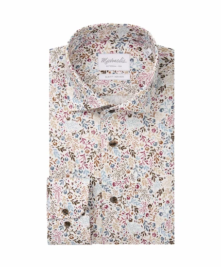 Michaelis Overhemd Allover Print Slim Fit