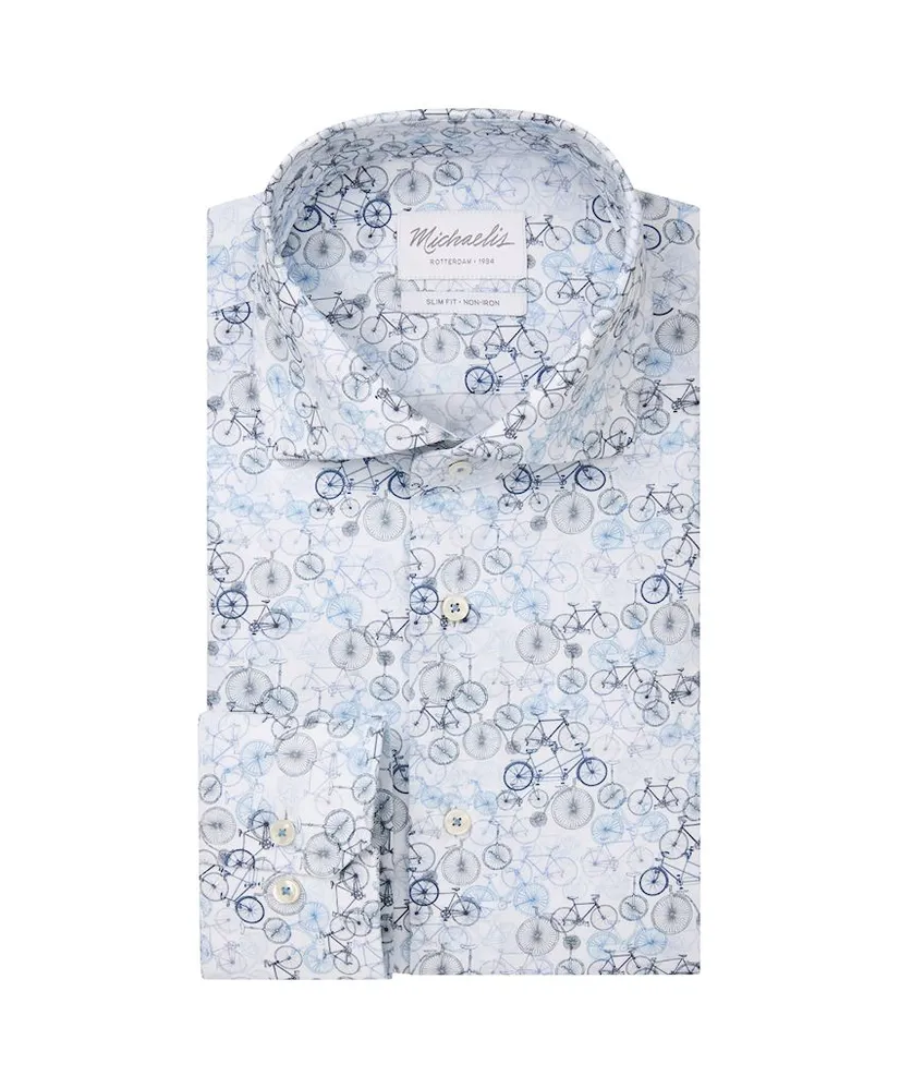 Michaelis Overhemd Allover Print Slim Fit