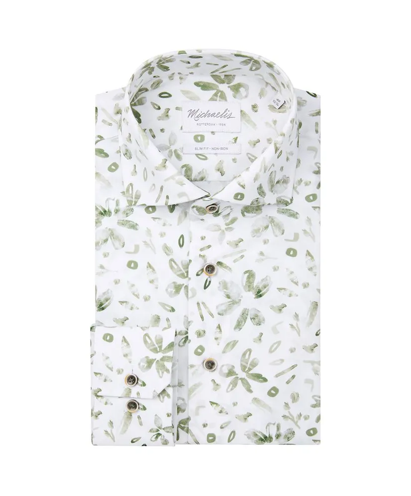 Michaelis Overhemd Allover Print Slim Fit