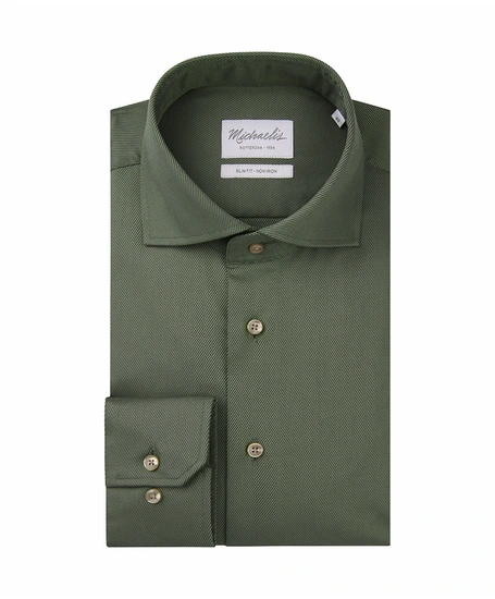 Michaelis Overhemd Effen Slim Fit