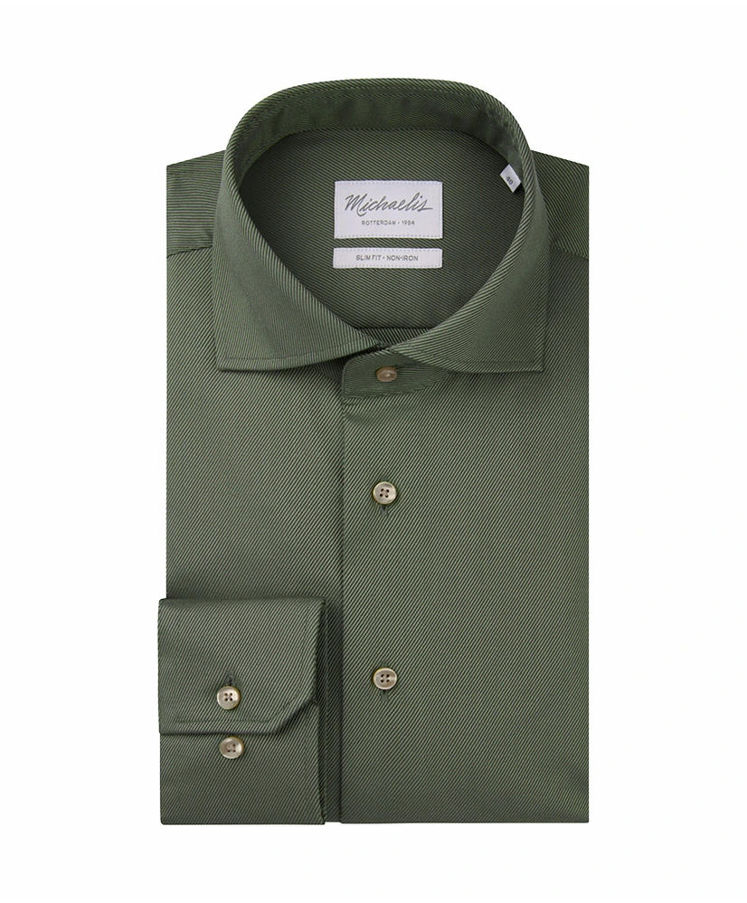 Michaelis Overhemd Effen Slim Fit
