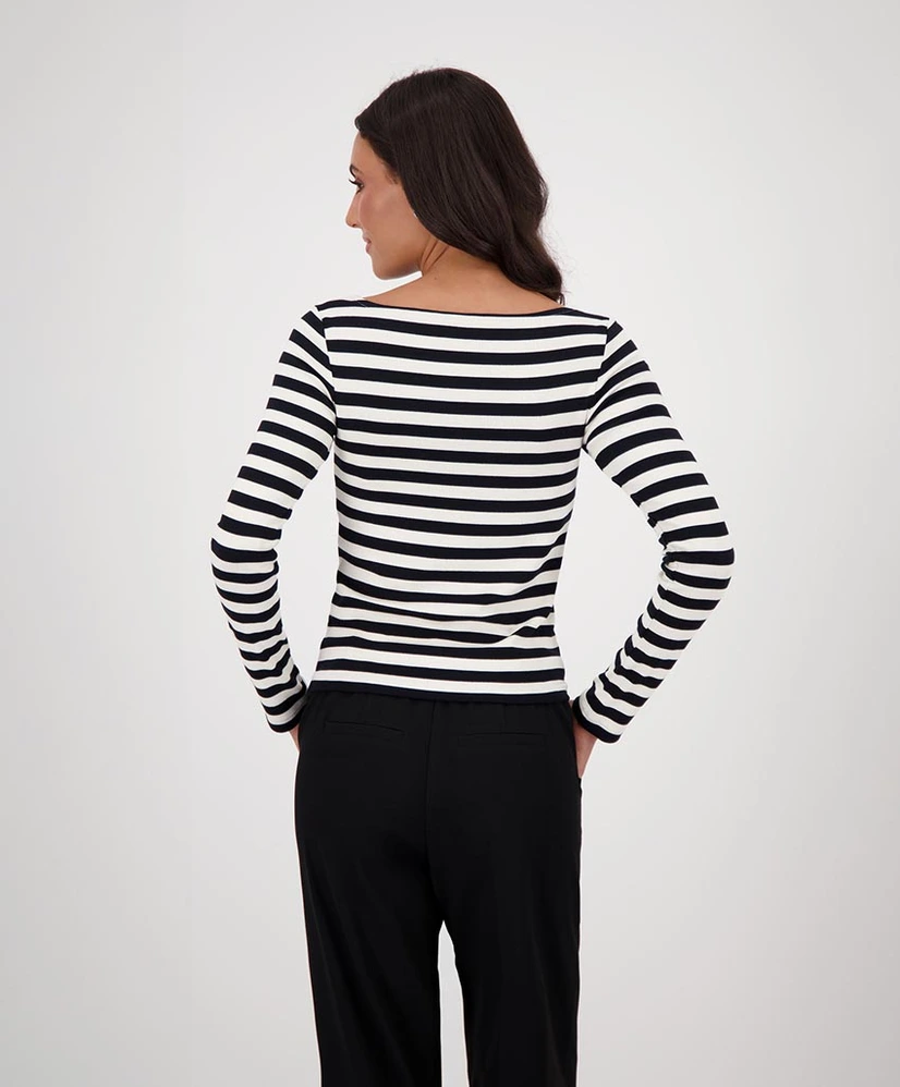 Monari T-shirt Gestreept Strass