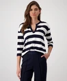 Monari T-shirt Gestreept V-hals