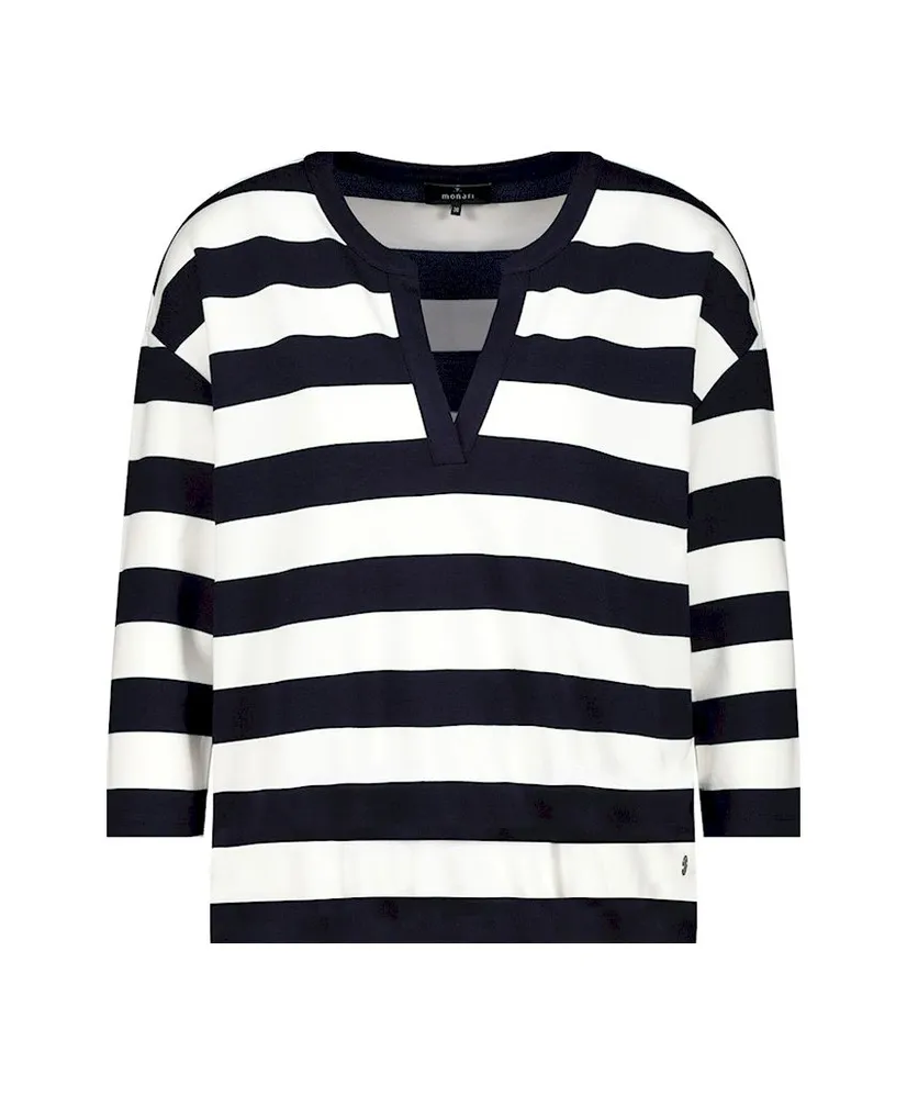 Monari T-shirt Gestreept V-hals