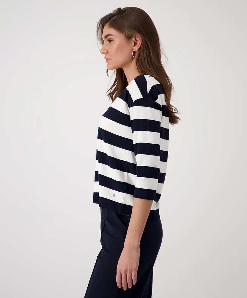 Monari T-shirt Gestreept V-hals
