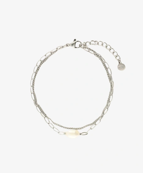 My Jewellery Armband Chain Pearls Heart Charm
