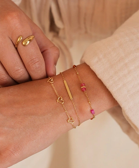 My Jewellery Armband Fine Chain Beads Pink