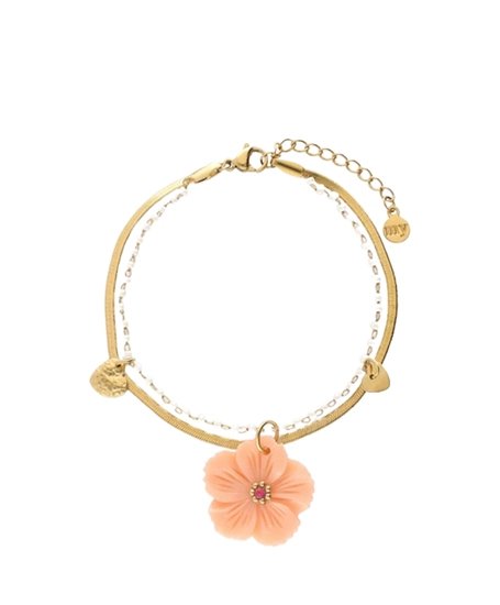 My Jewellery Armband Pearl Chain Peach Shell