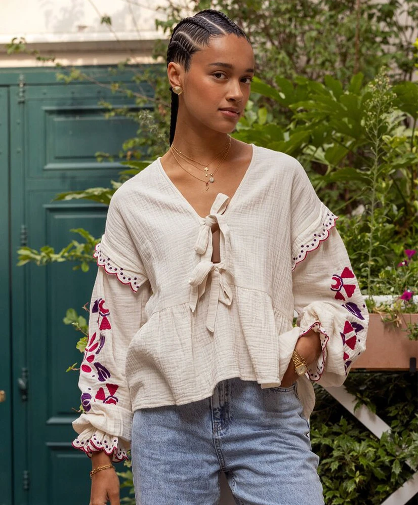 My Jewellery Blouse Mousseline Embro