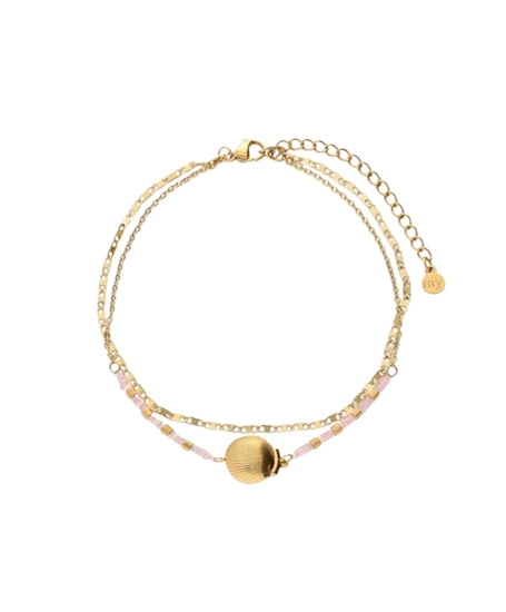 My Jewellery Enkelbandje Double Chain Beads Shell