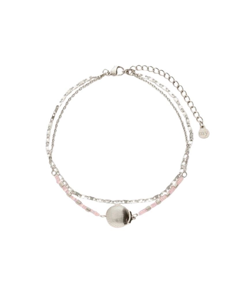 My Jewellery Enkelbandje Double Chain Beads Shell