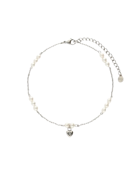 My Jewellery Enkelbandje Pearl Chain Heart
