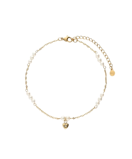 My Jewellery Enkelbandje Pearl Chain Heart
