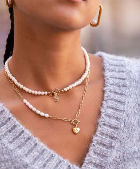 My Jewellery Ketting Chain Pearls Heart