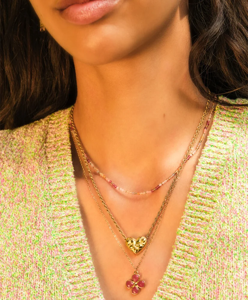 My Jewellery Ketting Clover Pink Agate