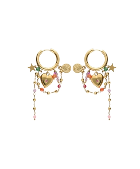 My Jewellery Oorbellen Heart Bead String