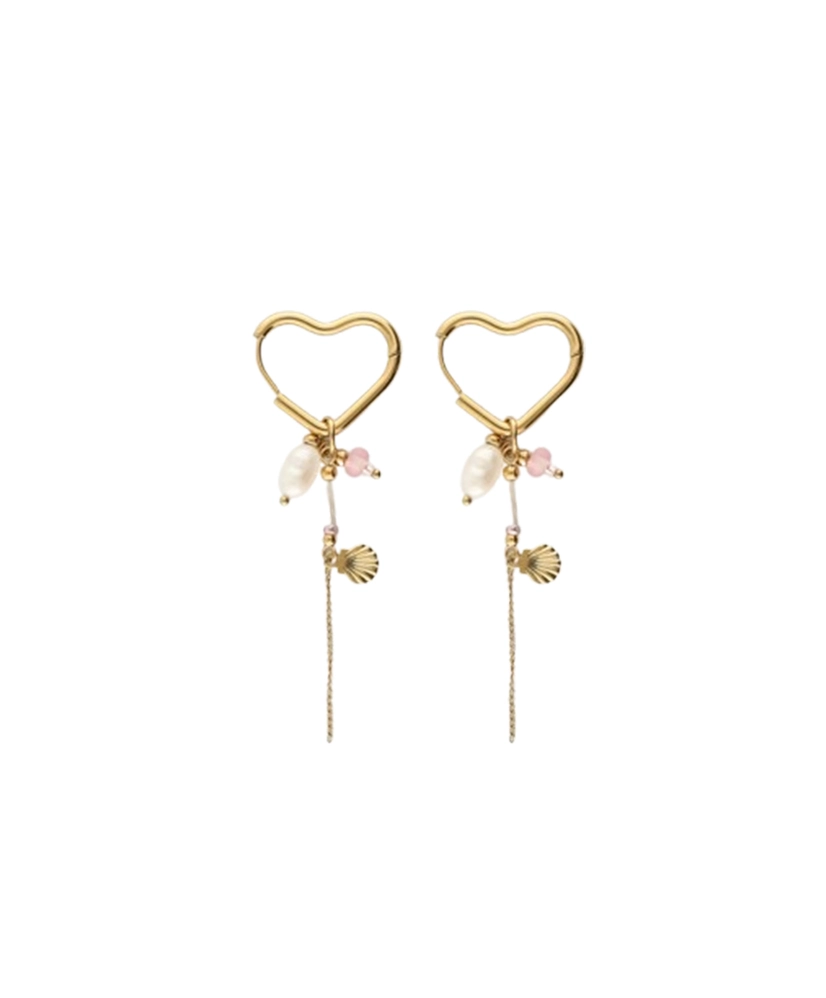 My Jewellery Oorbellen Heart Hoop Pearl