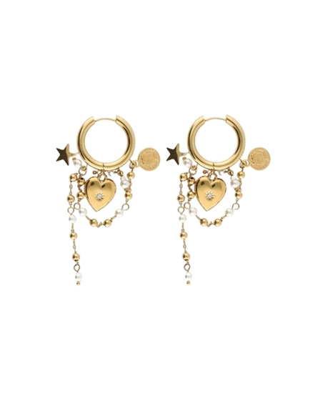 My Jewellery Oorbellen Heart Pearl String