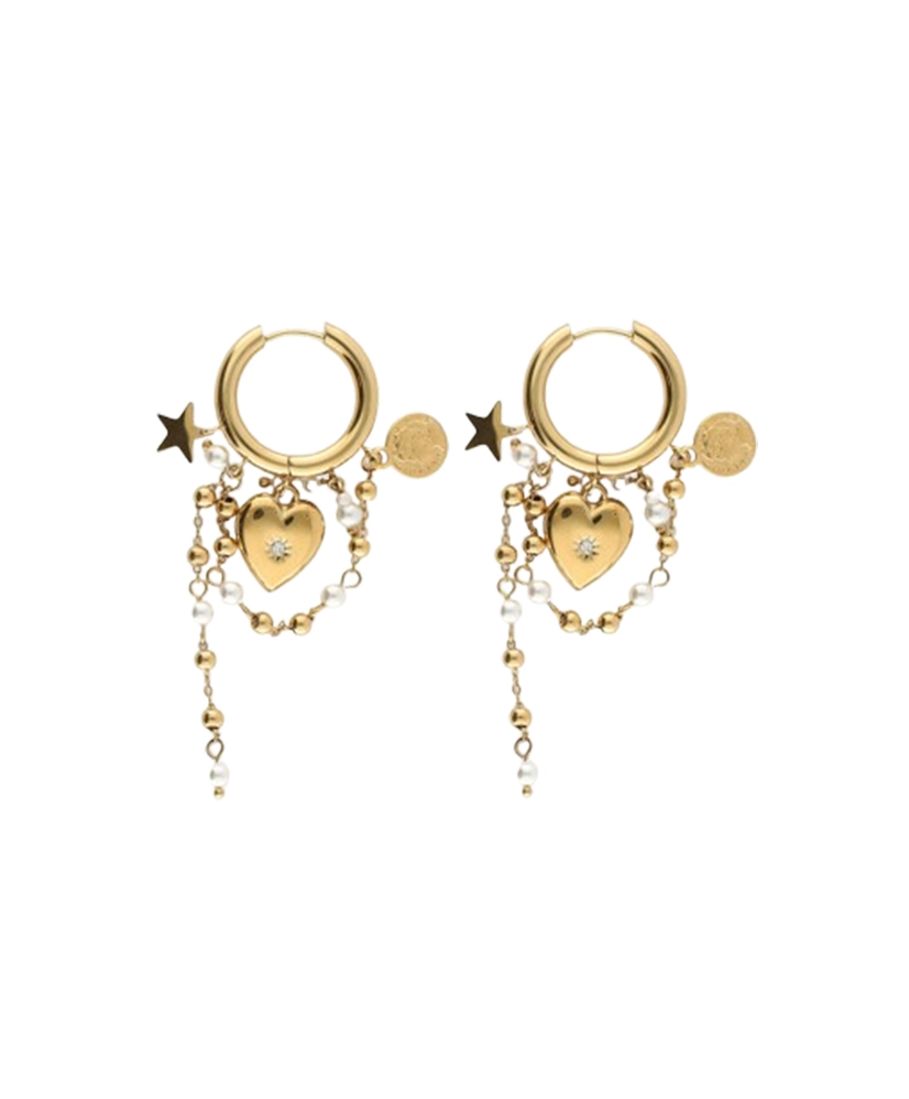My Jewellery Oorbellen Heart Pearl String