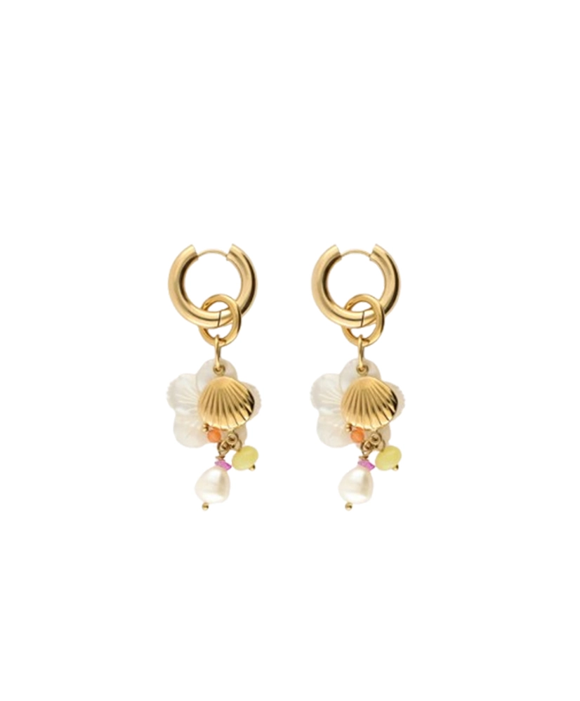 My Jewellery Oorbellen Hoop Shell Beads Pearl
