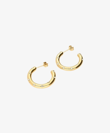 My Jewellery Oorbellen Hoop Strass Irregular