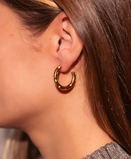 My Jewellery Oorbellen Hoop Strass Irregular