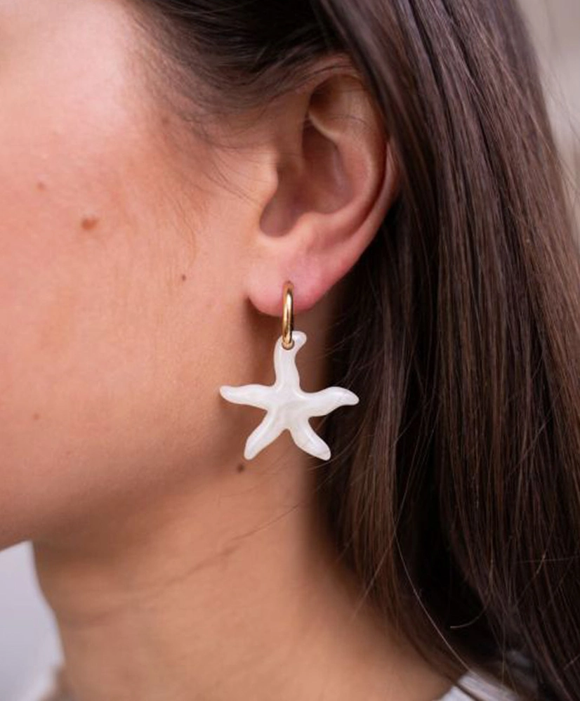 My Jewellery Oorbellen Resin Star White Small