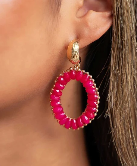 My Jewellery Oorbellen Statement Fuschia