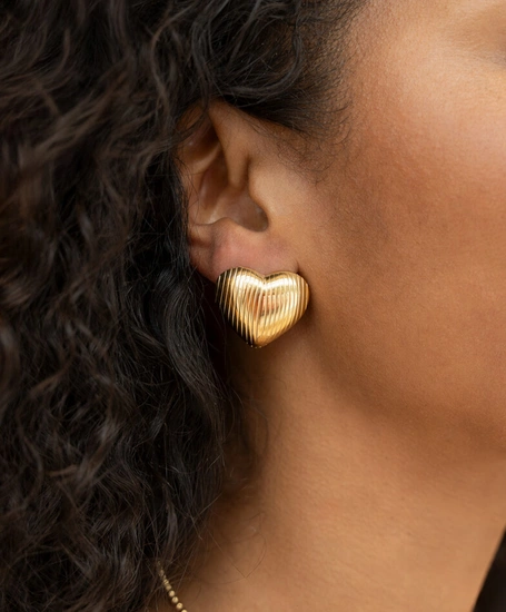 My Jewellery Oorbellen Striped Heart