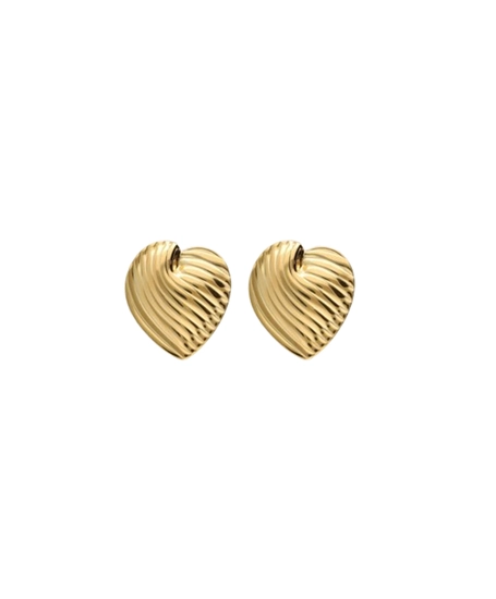My Jewellery Oorbellen Wavy Fine Striped Heart