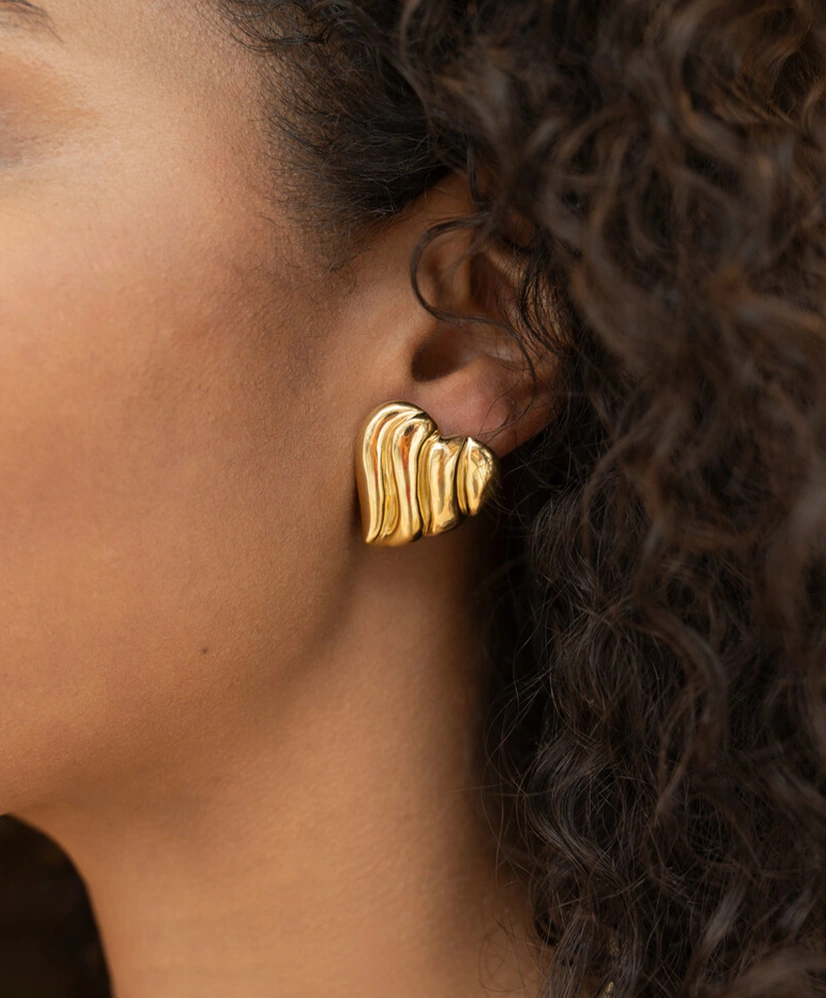 My Jewellery Oorbellen Wavy Striped Heart