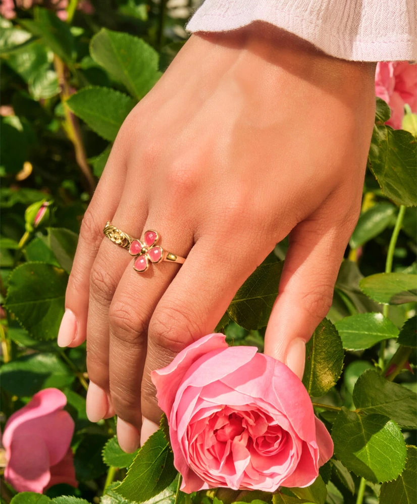 My Jewellery Ring Clover Pink Agate