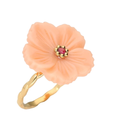 My Jewellery Ring Peach Shell Flower