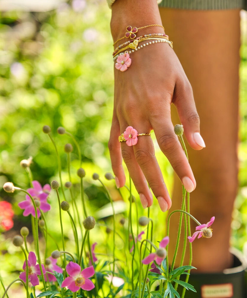 My Jewellery Ring Pink Shell Flower