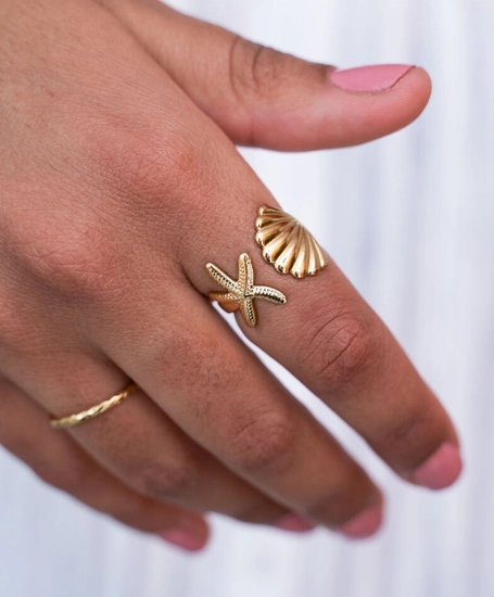 My Jewellery Ring Statement Shell Starfish