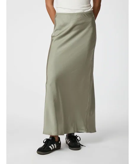 Neo Noir Maxi Rok Vicky Heavy Sateen