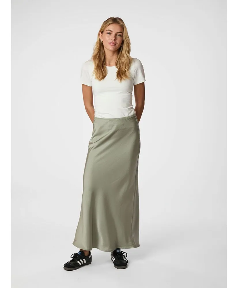 Neo Noir Maxi Rok Vicky Heavy Sateen