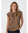 Neo Noir Top Fleur Drapy Satin